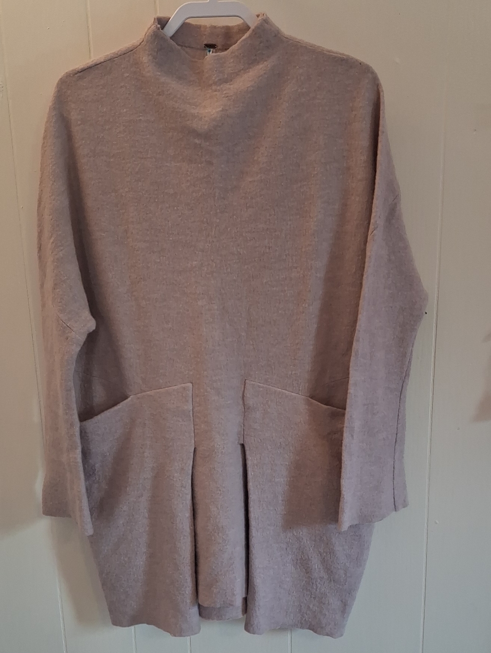 Free People Oversized Light Purple Lilac Lavender Wool Sweater Dress Tunic